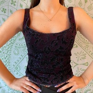 Vintage Renaissance Navy Bustier Top